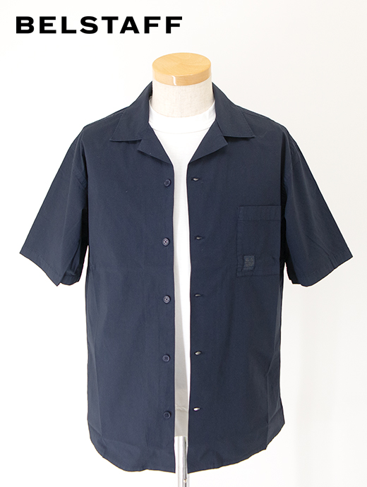 BELSTAFF/ベルスタッフ　半袖シャツ/オープンカラー/ストレッチコットン/TIDE SHIRT　bel500808-ネイビー