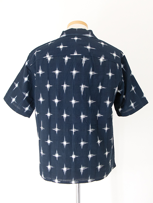BELSTAFF/ベルスタッフ　備後絣半袖シャツ/オープンカラー/ソフトコットン/TIDE SHIRT　bel500810-ネイビー