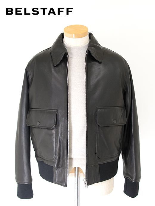 S寸が再入荷するかもしれません　BELSTAFF/ベルスタッフ　中綿入りレザージャケット/PILOT JACKET　bel501802-ブラック