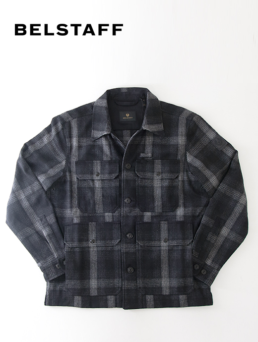 BELSTAFF/ベルスタッフ　フィールドジャケット/ウールメルトン/FORGE JACKET　bel502201-ブラック×グレー