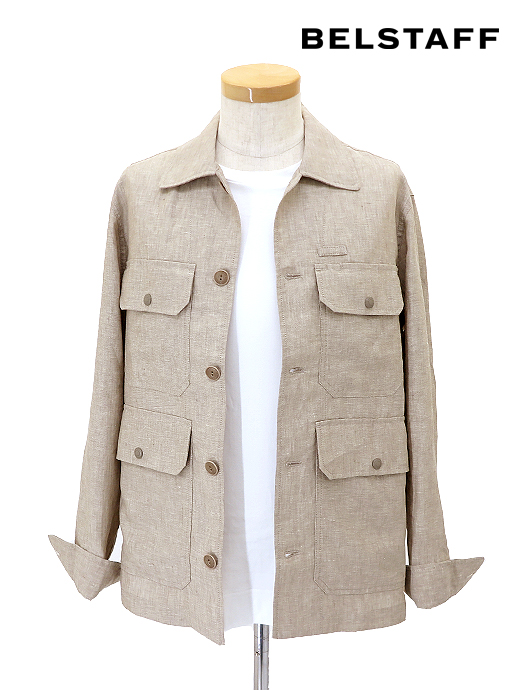 BELSTAFF/ベルスタッフ　リネンオーバーシャツ　bel520809-ベージュ