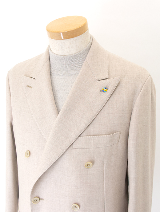 Belvest/ベルベスト　ストレッチカシミアジャケット/6Bダブルブレスト　bev501601-ベージュ