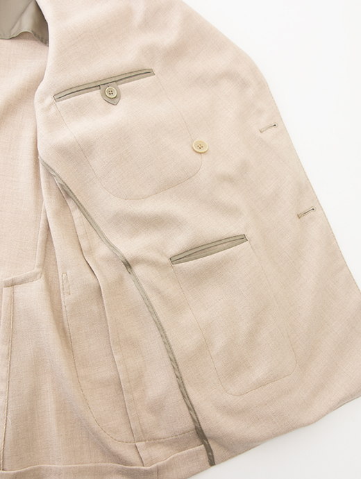 Belvest/ベルベスト　ストレッチカシミアジャケット/6Bダブルブレスト　bev501601-ベージュ