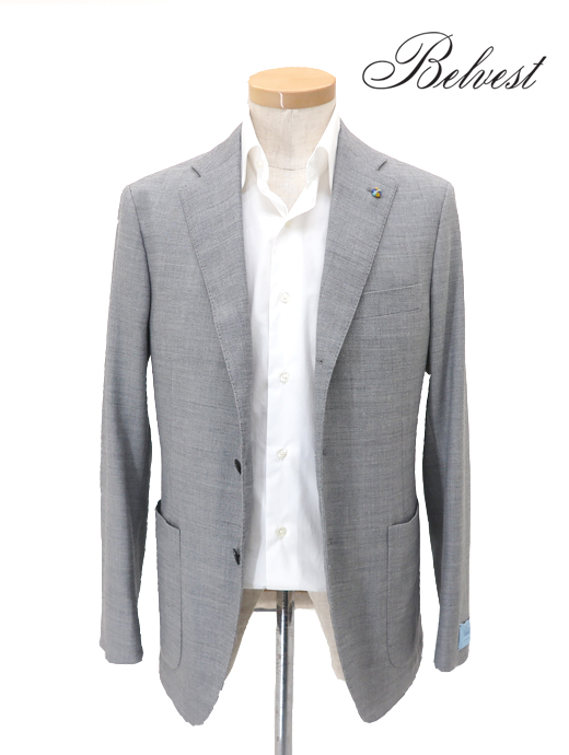 Belvest/ベルベスト　ウールリネンジャケット　bev520601-グレー