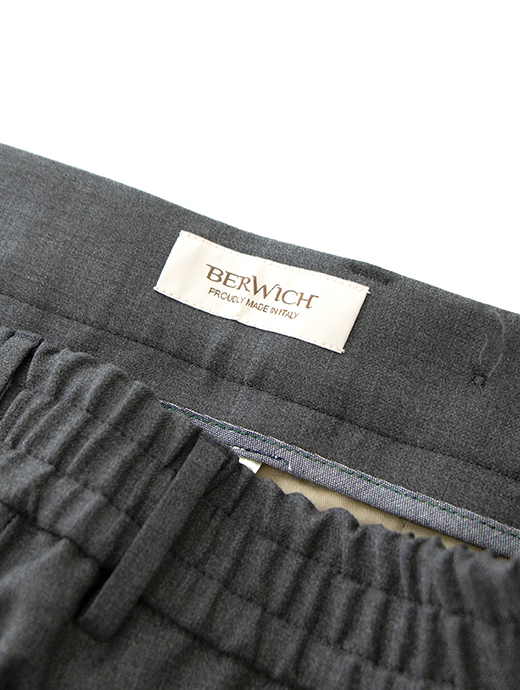 BERWICH/ベルウィッチ　1プリーツシャーリングパンツ/BERTO/ウォッシャブルストレッチソフトウール　bew501601-グレー