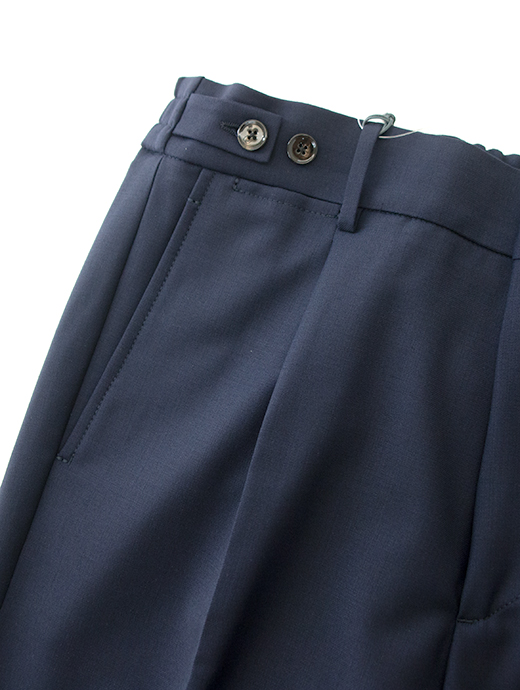 BERWICH/ベルウィッチ　1プリーツシャーリングパンツ/BERTO/ウォッシャブルストレッチソフトウール　bew501602-ネイビー