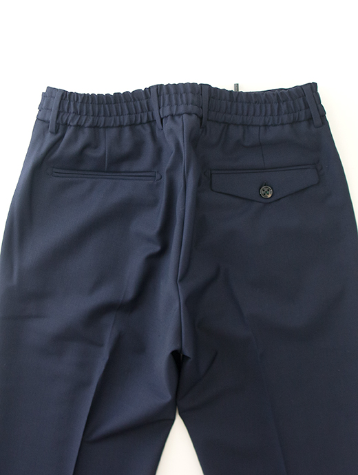 BERWICH/ベルウィッチ　1プリーツシャーリングパンツ/BERTO/ウォッシャブルストレッチソフトウール　bew501602-ネイビー