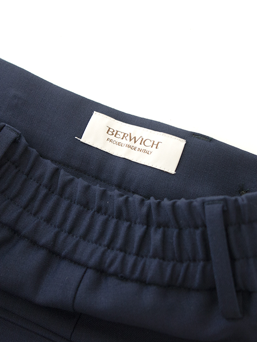BERWICH/ベルウィッチ　1プリーツシャーリングパンツ/BERTO/ウォッシャブルストレッチソフトウール　bew501602-ネイビー