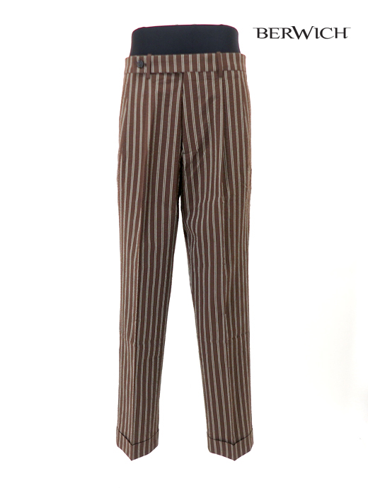BERWICH/ベルウィッチ　2プリーツスラックス　bew520601-ブラウン