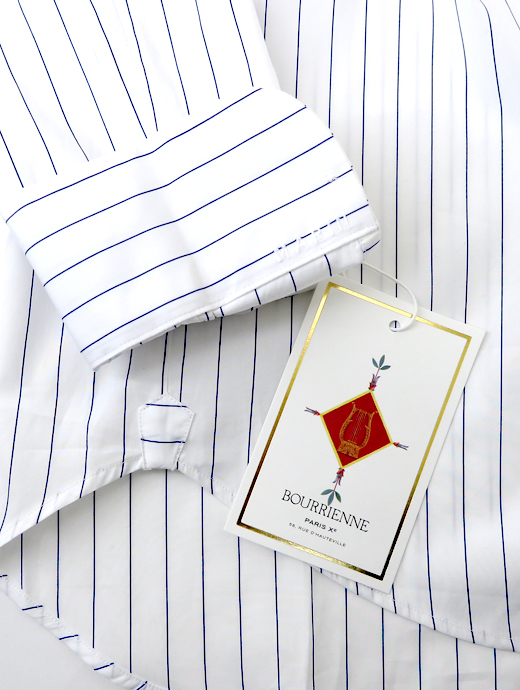 Bourrienne ParisX/ブリエンヌ パリ・ディス　プルオーバーシャツ/MARINE　bou520402-ホワイト×ブルーストライプ　