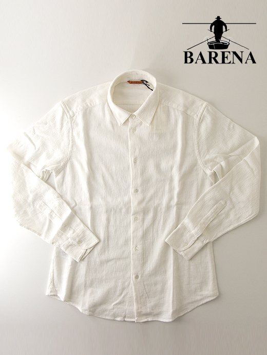 BARENA/バレナ　カジュアルシャツ/ガーゼコットン　brn460403-ホワイト