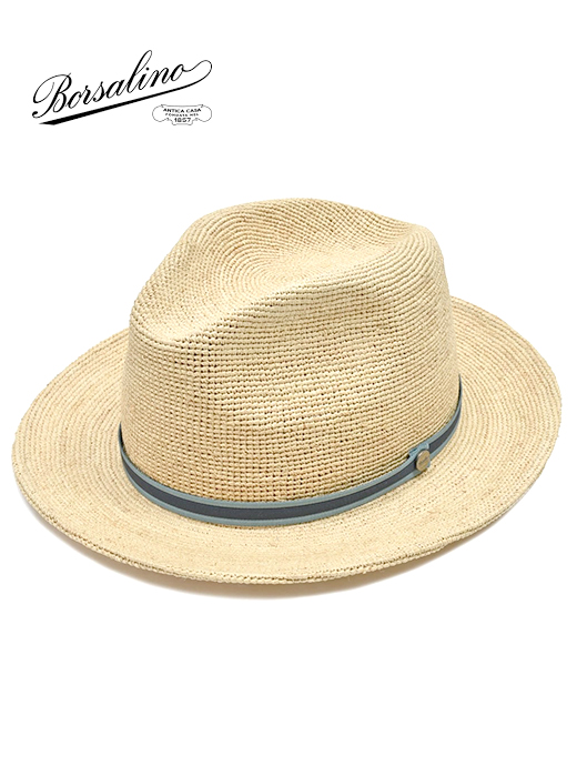 Borsalino/ボルサリーノ　折りたたみハット/ラフィア クロッシェ ミディアムブリム ローラブル　bsl501001-ナチュラル