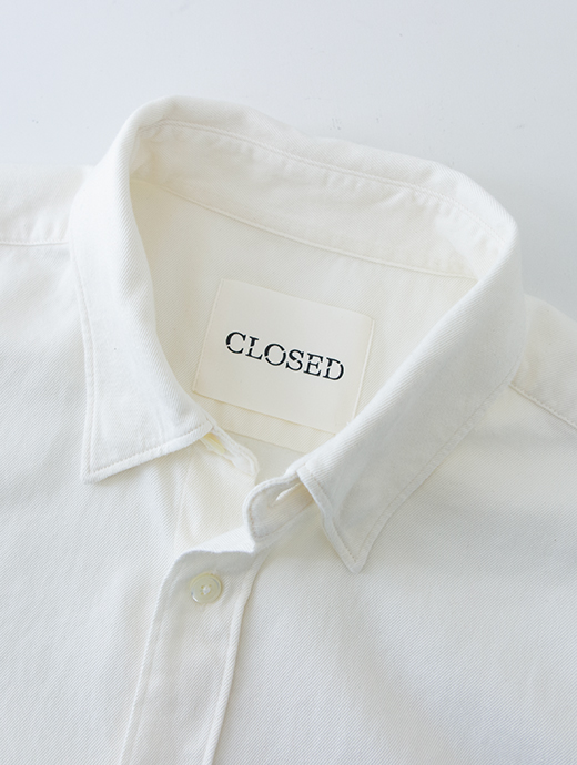 CLOSED/クローズド　カジュアルシャツ/フランネルツイルコットン　clo501801-オフホワイト