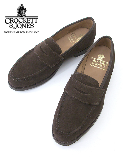 Crockett&Jones/クロケット&ジョーンズ　コインローファー/BOSTON2/シティソール/スエード　cro441802-ダークブラウン