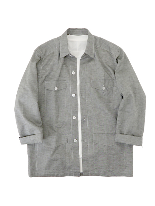 DE LORENZI/ディロレンツィ　サファリシャツ　dlr520602-グレー