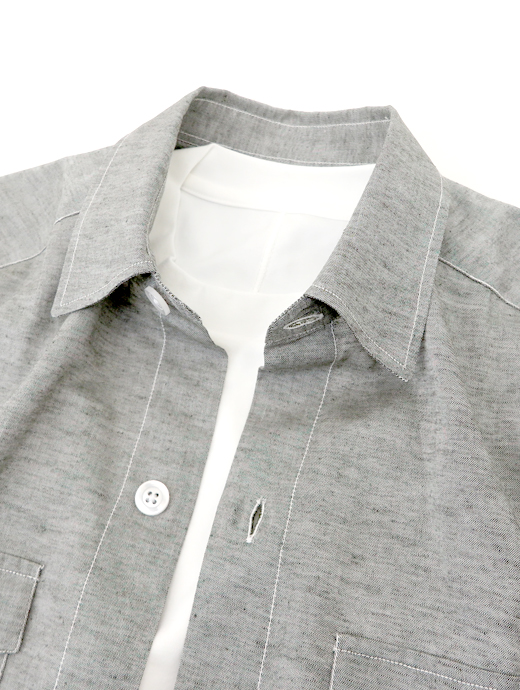 DE LORENZI/ディロレンツィ　サファリシャツ　dlr520602-グレー