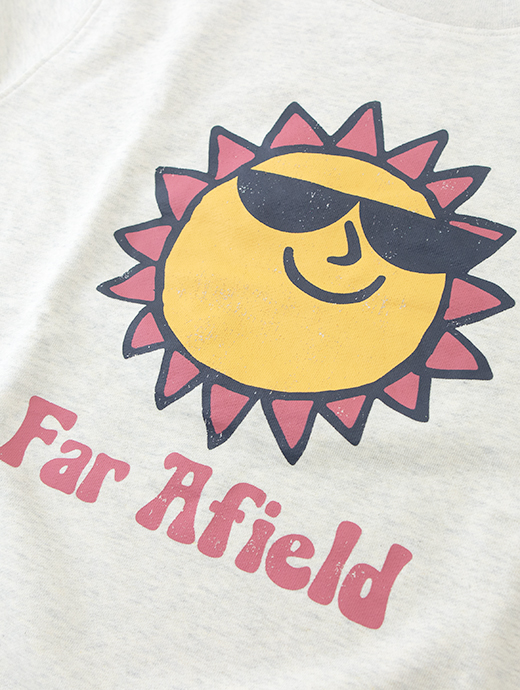FAR AFIELD/ファー アフィールド　スウェットシャツ/フェアトレードオーガニックコットン　faf480801-ライトグレー