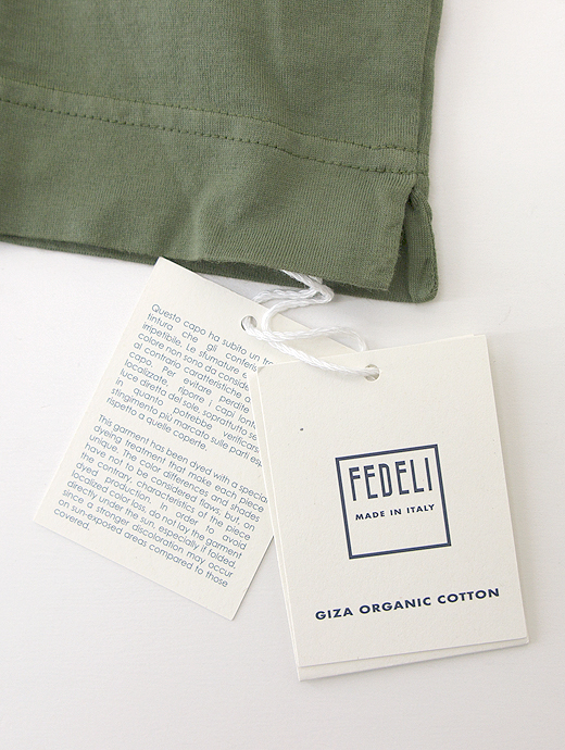 FEDELI/フェデーリ　Tシャツ/オーガニックギザコットン　fed440202-グリーン