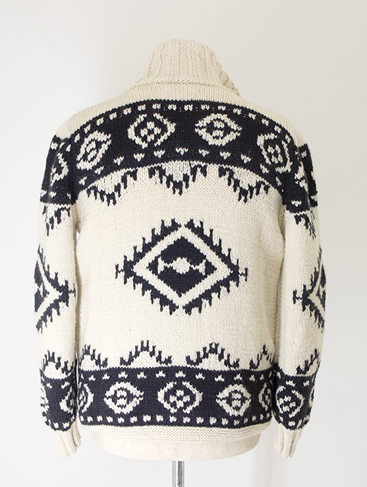 Frantic by Andrea Venturini/フランティック　別注カウチンセーター/ハンドメイド　frn502001-エクリュ×ブラック