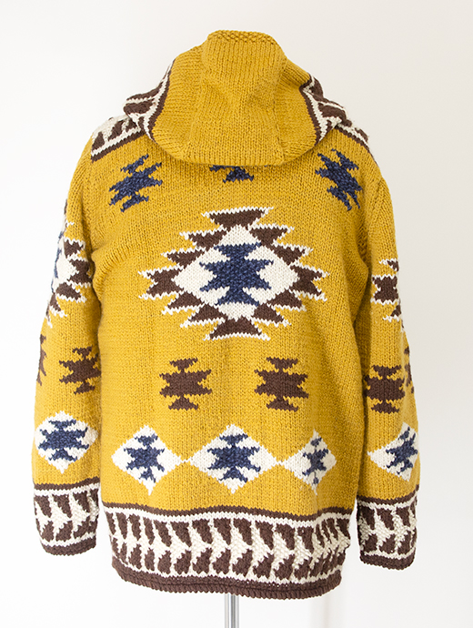 Frantic by Andrea Venturini/フランティック　別注カウチンセーター/ハンドメイド　frn502002-マスタード×ブラウン