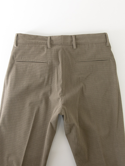 giabs ARCHIVIO/ジャブス アルキヴィオ　1プリーツイージースラックス/MASACCIO-R1/ストレッチソフトコーデュロイ　gba502001-グレイッシュカーキ