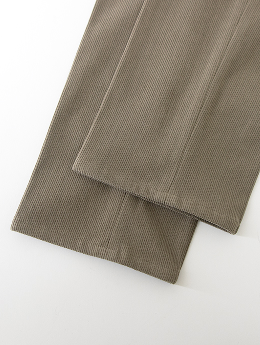 giabs ARCHIVIO/ジャブス アルキヴィオ　1プリーツイージースラックス/MASACCIO-R1/ストレッチソフトコーデュロイ　gba502001-グレイッシュカーキ