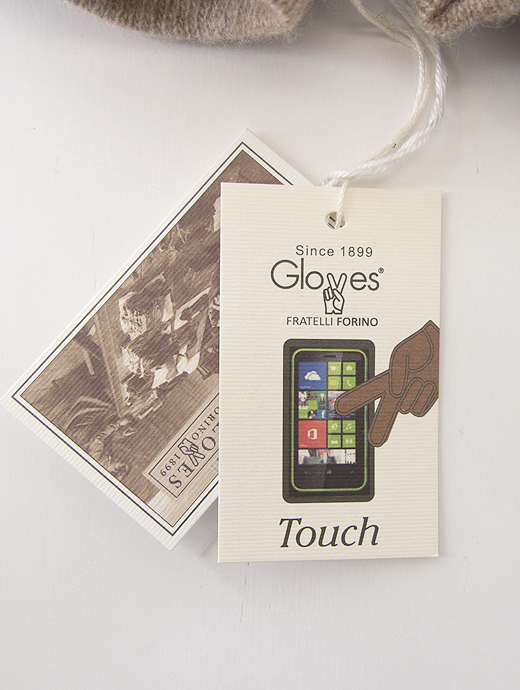 Gloves/グローブス　タッチパネル対応革手袋　レザーグローブ/カシミアライニング　glo422001-ブラック