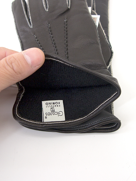 Gloves/グローブス　タッチパネル対応革手袋　レザーグローブ/カシミアライニング/スマホ　glo442401-ブラック