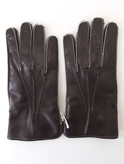 Gloves/グローブス　手袋　タッチパネル対応革手袋　レザーグローブ/カシミアライニング/スマホ　glo442402-ダークブラウン