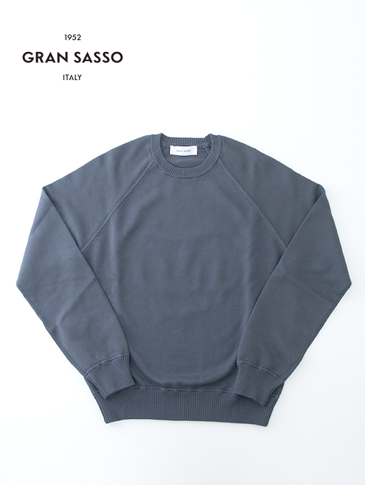 Gran Sasso/グランサッソ　クルーネックニット/ウィンターコットン　gra501802-グレー