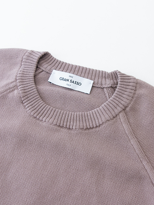 Gran Sasso/グランサッソ　クルーネックニット/ウィンターコットン　gra501803-ココアブラウン