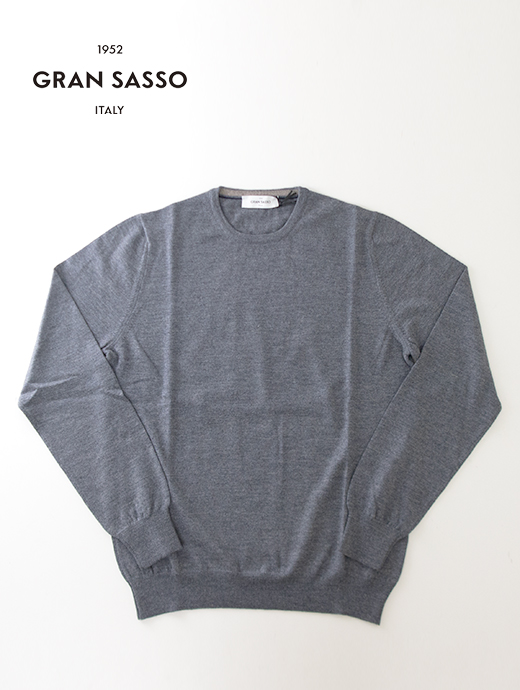 Gran Sasso/グランサッソ　クルーネックニット/ウール　gra501807-グレー