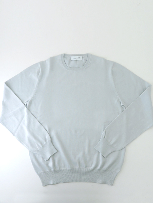 Gran Sasso/グランサッソ　サマーニット/エジプトコットン/クルーネック　gra502403-サックスブルー
