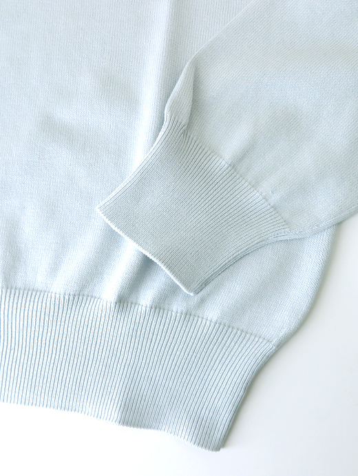 Gran Sasso/グランサッソ　サマーニット/エジプトコットン/クルーネック　gra502403-サックスブルー