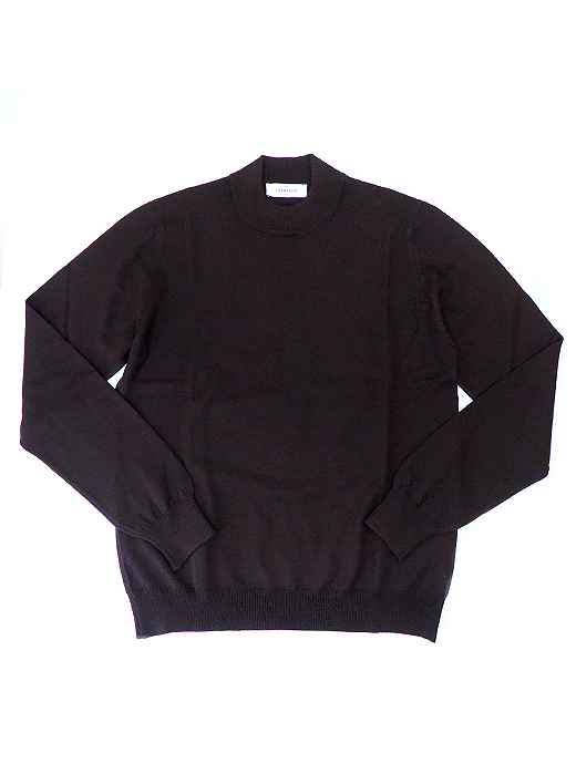 Gran Sasso/グランサッソ　モックネックニット/メリノウール　gra521401-ダークブラウン