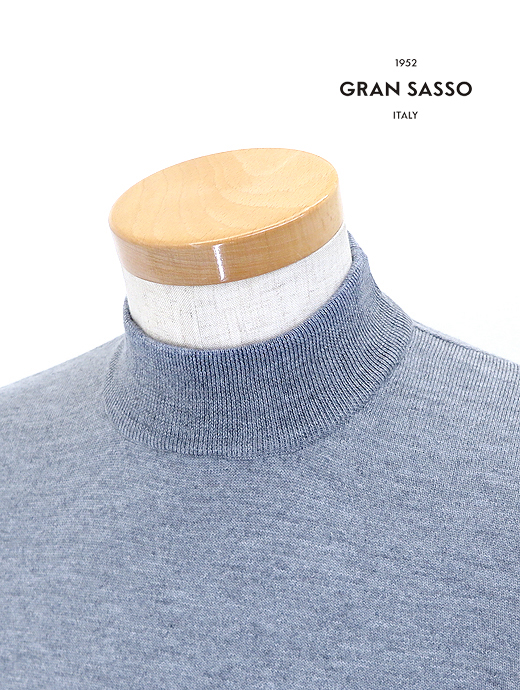 Gran Sasso/グランサッソ　モックネックニット/メリノウール　gra521404-グレー