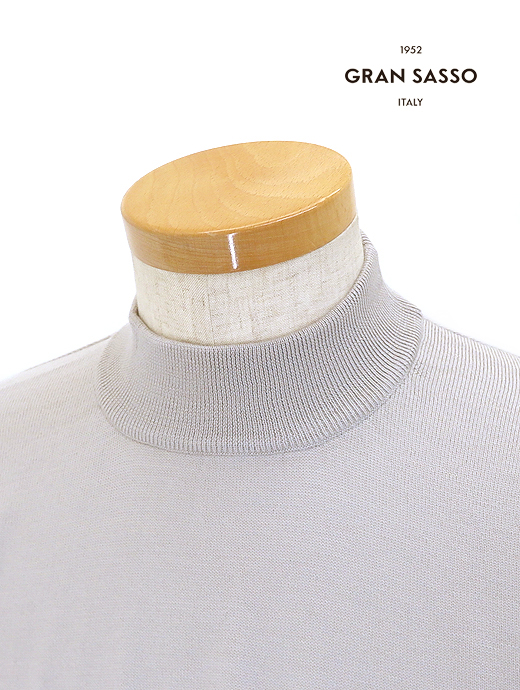 Gran Sasso/グランサッソ　モックネックニット/メリノウール　gra521405-ホワイトベージュ