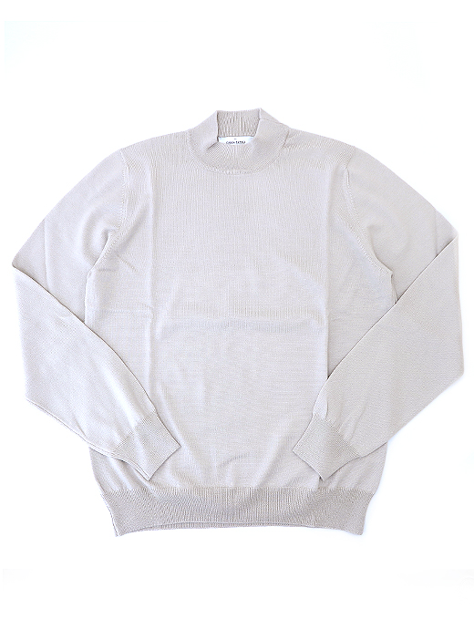Gran Sasso/グランサッソ　モックネックニット/メリノウール　gra521405-ホワイトベージュ