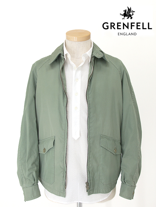 GRENFELL/グレンフェル　スイングトップジャケット/オリジナルガーメントダイ/グレンフェルクロス/CLASSIC KENT　gre420402-オリーブ