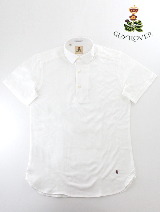 GUY ROVER/ギローバー　半袖ポロシャツ/ショートワイドカラー　guy440601-ホワイト