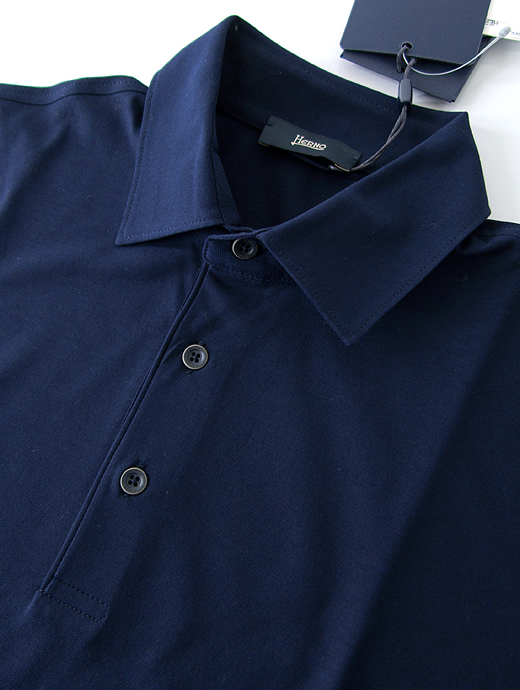 Herno ヘルノ ポロシャツ 台襟付き Her4418 ネイビー Rootweb 正規通販