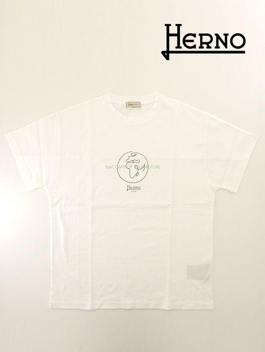 HERNO/ヘルノ　Herno Globe/半袖カットソー/Tシャツ　her440402-ホワイト