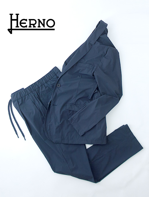 HERNO/ヘルノ　セットアップスーツ/ウォッシャブルストレッチナイロン　her501201-ネイビー