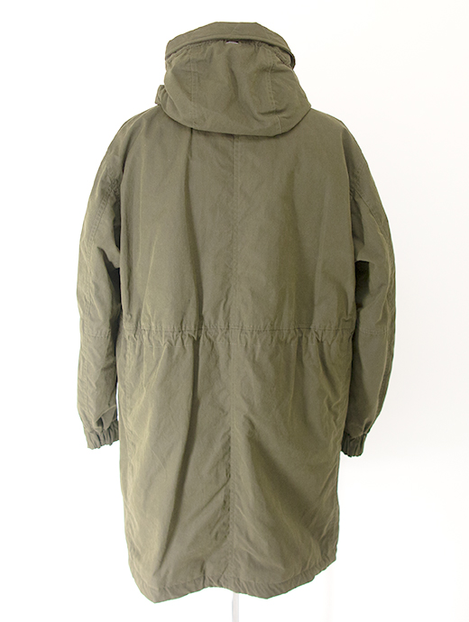 HERNO/ヘルノ　フーデッドコート/ワックスドコットンミックス　her501802-ミリタリーグリーン