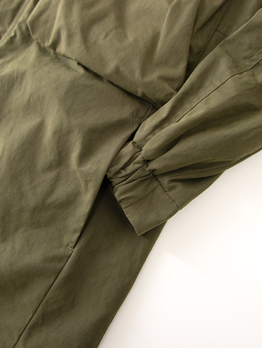 HERNO/ヘルノ　フーデッドコート/ワックスドコットンミックス　her501802-ミリタリーグリーン