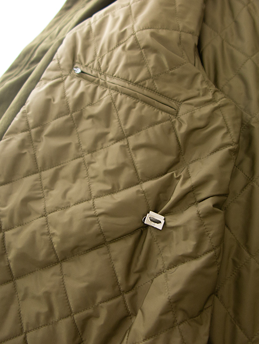 HERNO/ヘルノ　フーデッドコート/ワックスドコットンミックス　her501802-ミリタリーグリーン