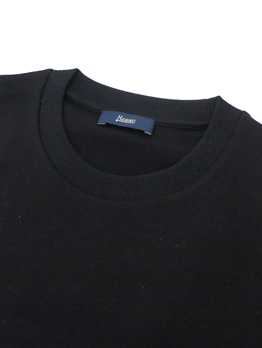 HERNO/ヘルノ　コットンニットTシャツ　her520601-ブラック