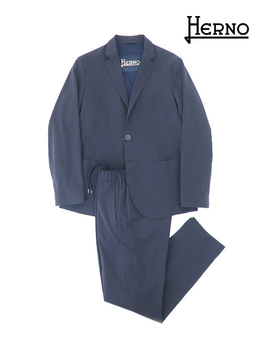 HERNO/ヘルノ　セットアップスーツ/ウォッシャブルストレッチポリエステル　her520602-ネイビー