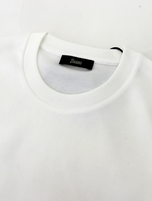 HERNO/ヘルノ　コットンニットTシャツ　her520603-ホワイト
