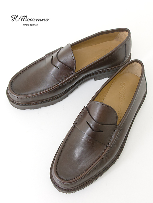 IL MOCASSINO/イル・モカシーノ　超軽量コインローファー/Vibram Morflex Sole　ilm500801-ダークブラウン
